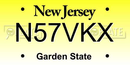 N57VKX New Jersey License Plate