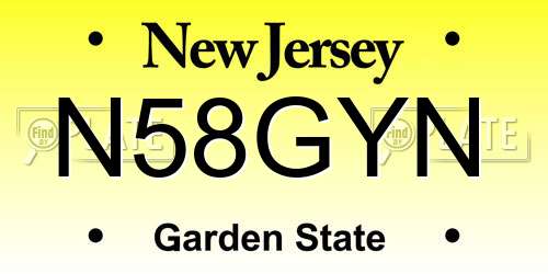 N58GYN New Jersey License Plate