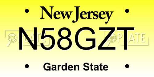 N58GZT New Jersey License Plate