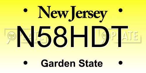 N58HDT New Jersey License Plate