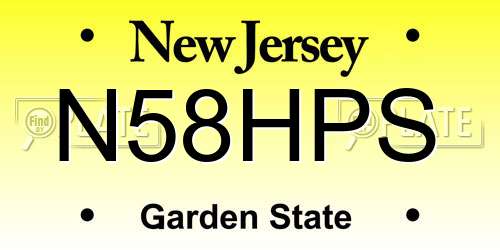 N58HPS New Jersey License Plate