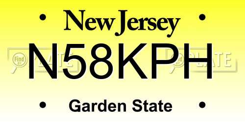 N58KPH New Jersey License Plate