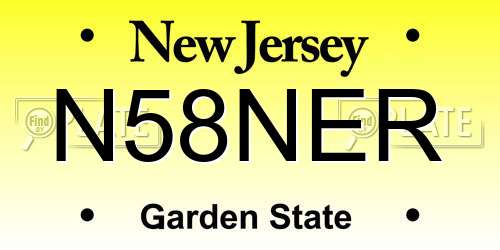 N58NER New Jersey License Plate