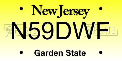 N59DWF New Jersey License Plate