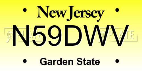 N59DWV New Jersey License Plate