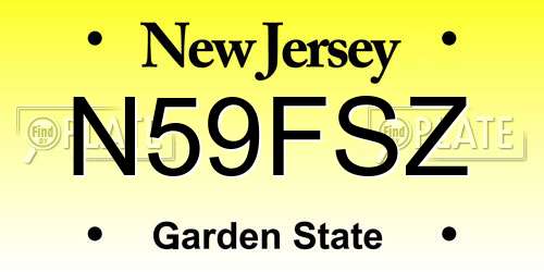 N59FSZ New Jersey License Plate
