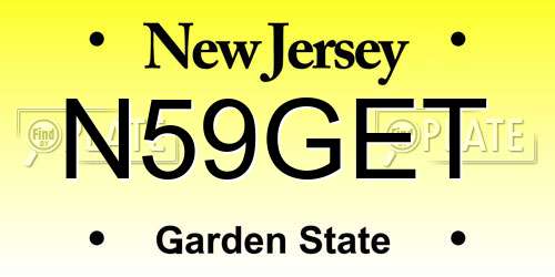 N59GET New Jersey License Plate