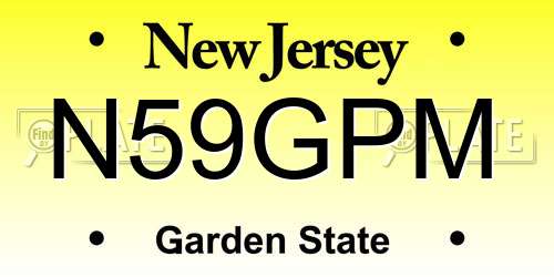 N59GPM New Jersey License Plate