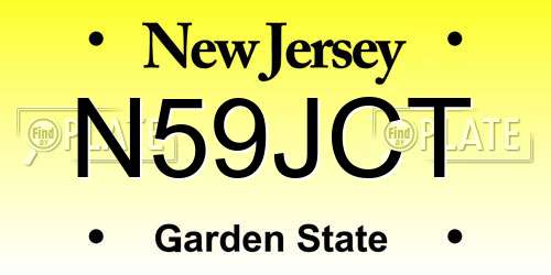 N59JCT New Jersey License Plate