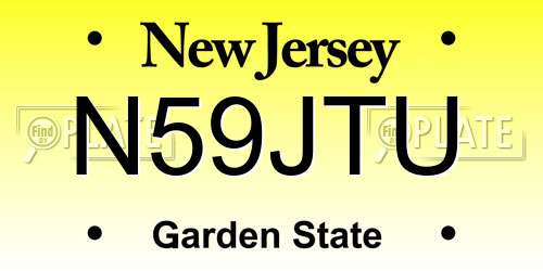 N59JTU New Jersey License Plate