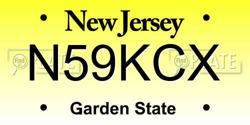 N59KCX New Jersey License Plate