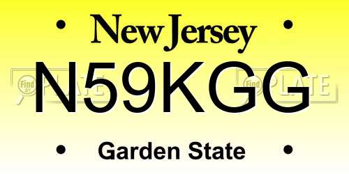 N59KGG New Jersey License Plate