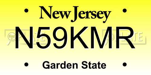 N59KMR New Jersey License Plate