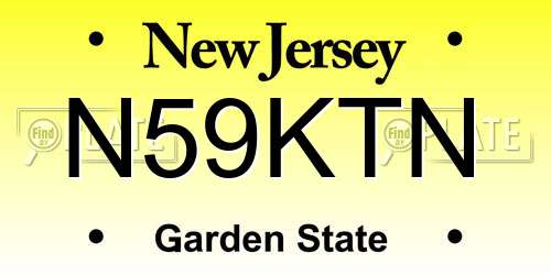 N59KTN New Jersey License Plate