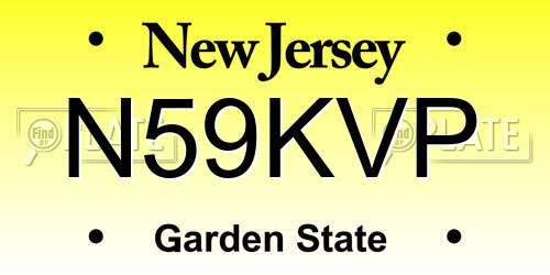 N59KVP New Jersey License Plate