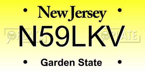 N59LKV New Jersey License Plate
