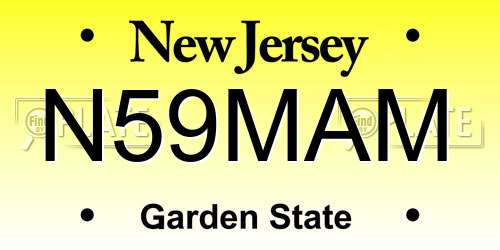 N59MAM New Jersey License Plate