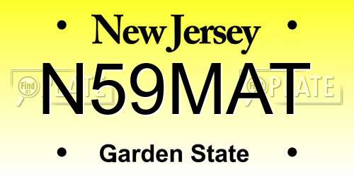 N59MAT New Jersey License Plate