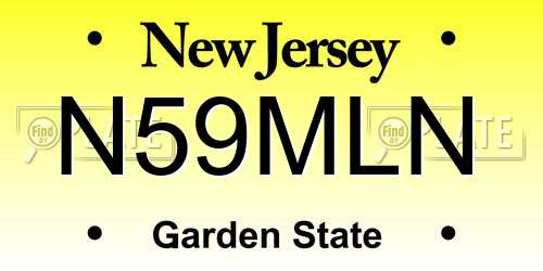 N59MLN New Jersey License Plate