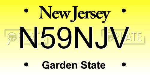 N59NJV New Jersey License Plate