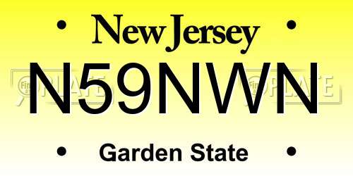 N59NWN New Jersey License Plate