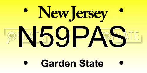 N59PAS New Jersey License Plate
