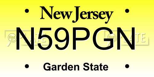 N59PGN New Jersey License Plate