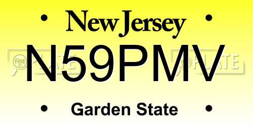 N59PMV New Jersey License Plate