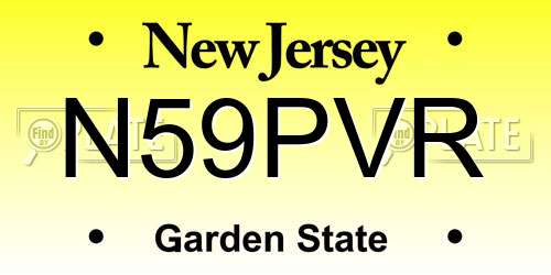N59PVR New Jersey License Plate