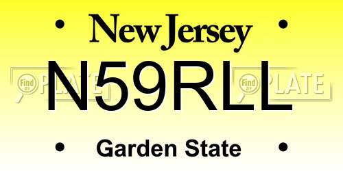 N59RLL New Jersey License Plate