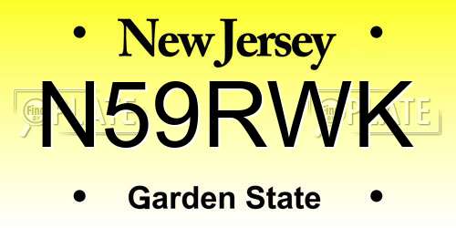 N59RWK New Jersey License Plate