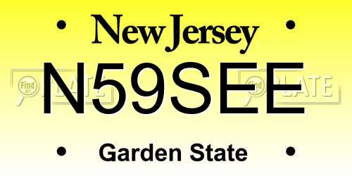 N59SEE New Jersey License Plate