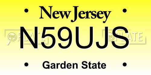 N59UJS New Jersey License Plate