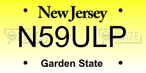 N59ULP New Jersey License Plate