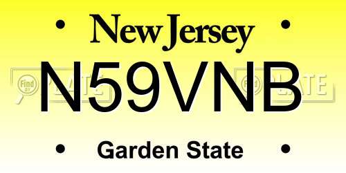 N59VNB New Jersey License Plate