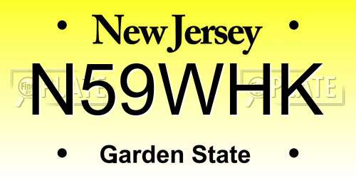N59WHK New Jersey License Plate
