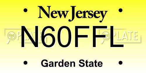 N60FFL New Jersey License Plate