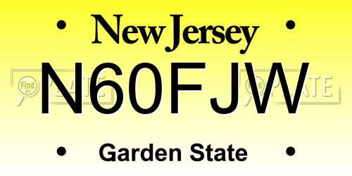 N60FJW New Jersey License Plate