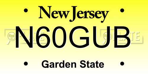 N60GUB New Jersey License Plate