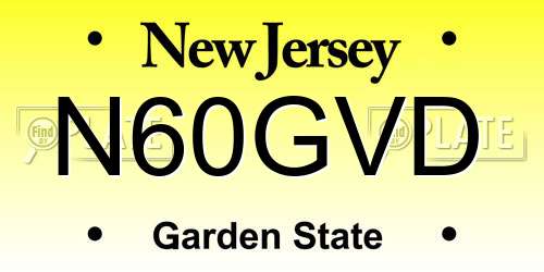 N60GVD New Jersey License Plate