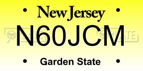 N60JCM New Jersey License Plate