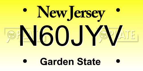 N60JYV New Jersey License Plate