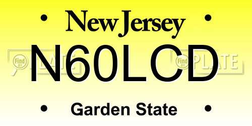 N60LCD New Jersey License Plate