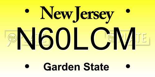 N60LCM New Jersey License Plate