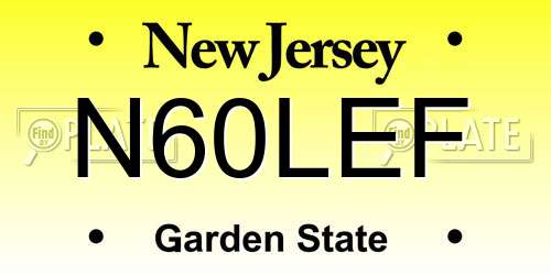 N60LEF New Jersey License Plate
