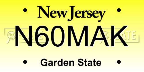 N60MAK New Jersey License Plate