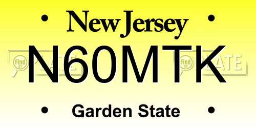 N60MTK New Jersey License Plate