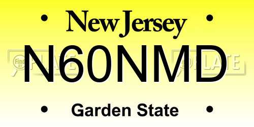 N60NMD New Jersey License Plate