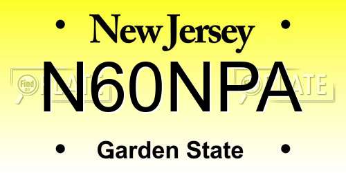N60NPA New Jersey License Plate
