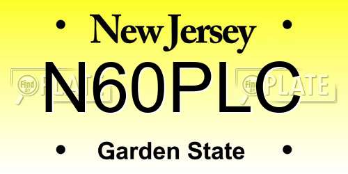 N60PLC New Jersey License Plate